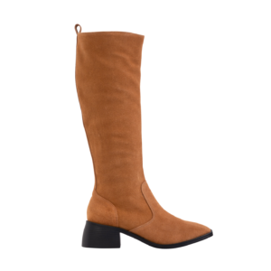 bottes en suede camel