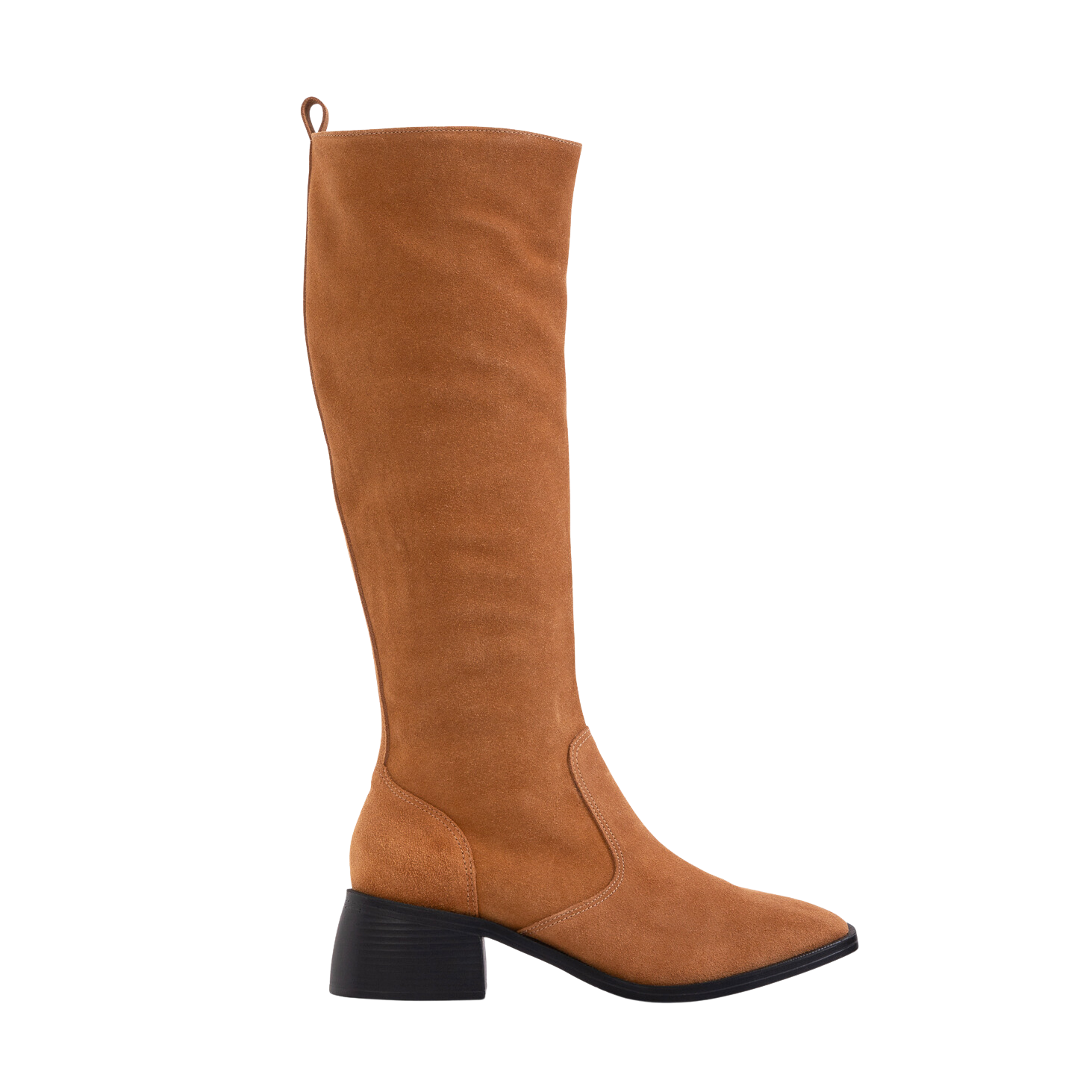 bottes en suede camel